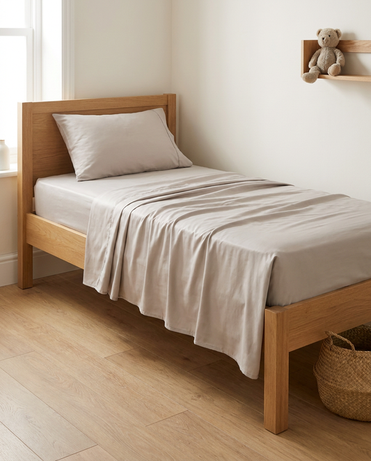 Kids bamboo sheet set — Single bed in Beige