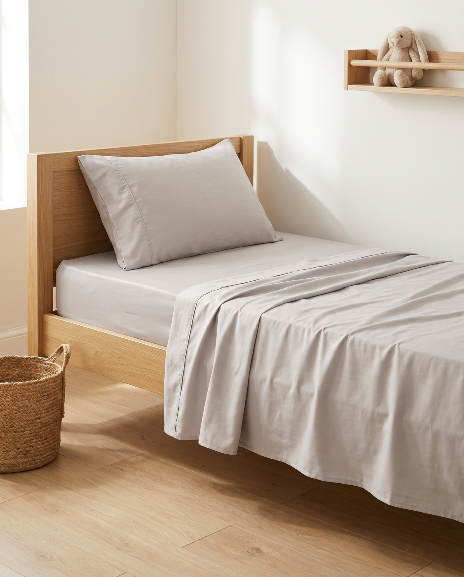 Kids bamboo sheet set — Single bed in Grey